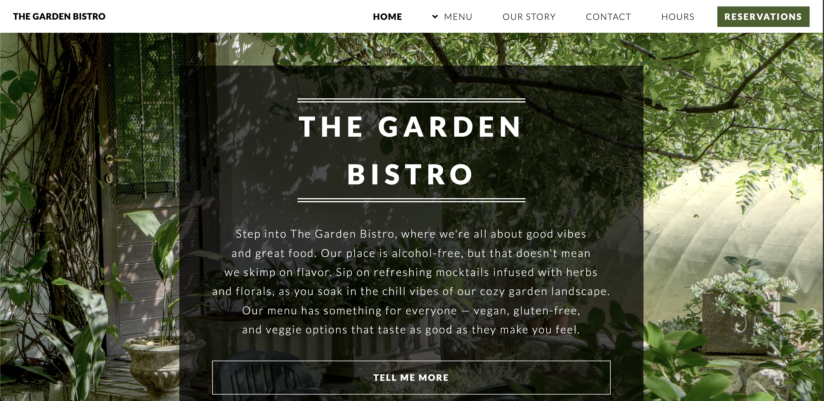 The Garden Bistro Website